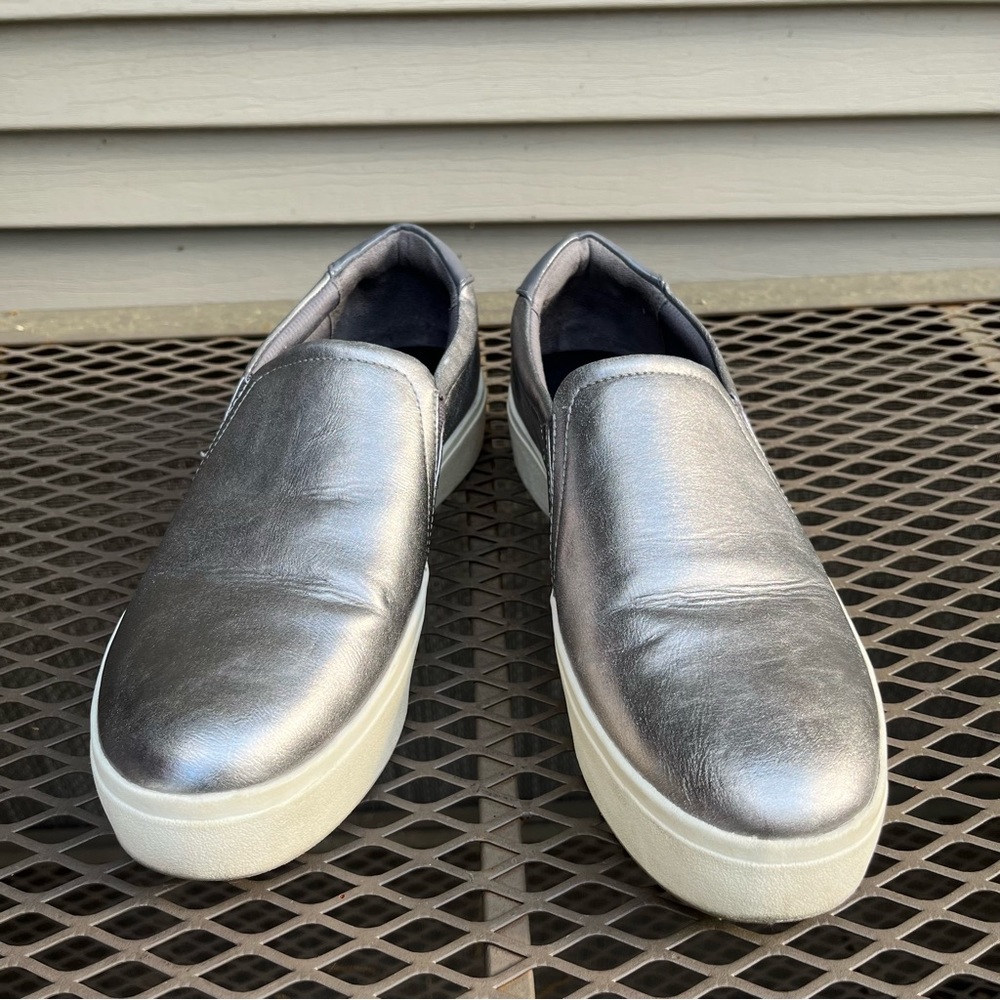 Dr. Scholl’s Kinney silver slip on casual platform sneakers shoes